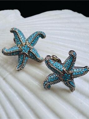 Turquoise Starfish Stud Earrings - Fashion Women Accessories